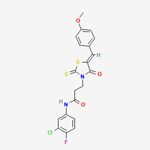 N-(3-chloro-4-fluorophenyl)-3-[(5Z)-5-[(4-methoxyphenyl)methylidene]-4-oxo-2-sulfanylidene-1,3-thiazolidin-3-yl]propanamide