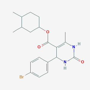 molecular formula C20H25BrN2O3 B11697535 3,4-Dimethylcyclohexyl 4-(4-bromophenyl)-6-methyl-2-oxo-1,2,3,4-tetrahydropyrimidine-5-carboxylate 