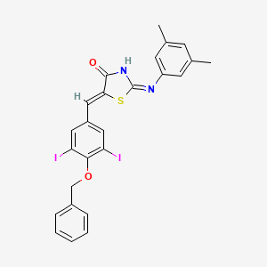 (2Z,5Z)-5-[4-(benzyloxy)-3,5-diiodobenzylidene]-2-[(3,5-dimethylphenyl)imino]-1,3-thiazolidin-4-one