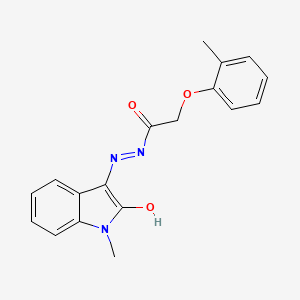 N'-[(3Z)-1-methyl-2-oxo-1,2-dihydro-3H-indol-3-ylidene]-2-(2-methylphenoxy)acetohydrazide