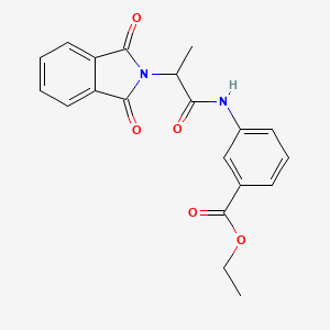 molecular formula C20H18N2O5 B11697578 3-[2-(1,3-Dioxo-1,3-dihydro-isoindol-2-yl)-propionylamino]-benzoic acid ethyl ester 