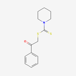 molecular formula C14H17NOS2 B11697599 Phenacyl piperidine-1-carbodithioate CAS No. 24372-60-9