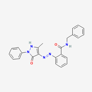 N-benzyl-2-[(2E)-2-(3-methyl-5-oxo-1-phenyl-1,5-dihydro-4H-pyrazol-4-ylidene)hydrazinyl]benzamide