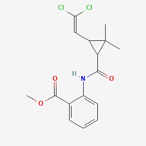 molecular formula C16H17Cl2NO3 B11697639 Methyl 2-({[3-(2,2-dichlorovinyl)-2,2-dimethylcyclopropyl]carbonyl}amino)benzoate 