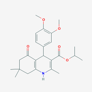 molecular formula C24H31NO5 B11697648 Isopropyl 4-(3,4-dimethoxyphenyl)-2,7,7-trimethyl-5-oxo-1,4,5,6,7,8-hexahydroquinoline-3-carboxylate 