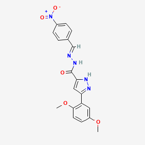 3-(2,5-Dimethoxyphenyl)-N'-[(E)-(4-nitrophenyl)methylidene]-1H-pyrazole-5-carbohydrazide