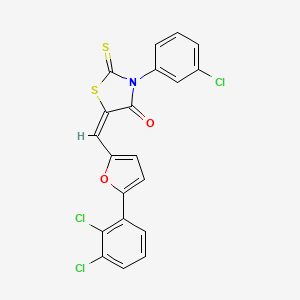 (5E)-3-(3-Chlorophenyl)-5-{[5-(2,3-dichlorophenyl)furan-2-YL]methylidene}-2-sulfanylidene-1,3-thiazolidin-4-one