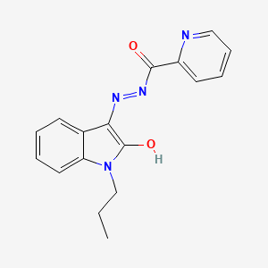 N'-[(3Z)-2-oxo-1-propyl-1,2-dihydro-3H-indol-3-ylidene]pyridine-2-carbohydrazide