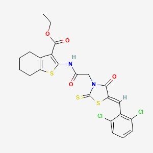 ethyl 2-({[(5Z)-5-(2,6-dichlorobenzylidene)-4-oxo-2-thioxo-1,3-thiazolidin-3-yl]acetyl}amino)-4,5,6,7-tetrahydro-1-benzothiophene-3-carboxylate