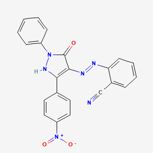 2-{(2Z)-2-[3-(4-nitrophenyl)-5-oxo-1-phenyl-1,5-dihydro-4H-pyrazol-4-ylidene]hydrazinyl}benzonitrile