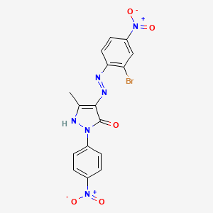 (4E)-4-[2-(2-bromo-4-nitrophenyl)hydrazinylidene]-5-methyl-2-(4-nitrophenyl)-2,4-dihydro-3H-pyrazol-3-one