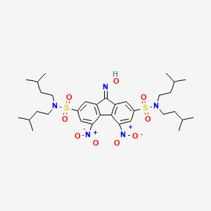 molecular formula C33H49N5O9S2 B11697727 9-(hydroxyimino)-N,N,N',N'-tetrakis(3-methylbutyl)-4,5-dinitro-9H-fluorene-2,7-disulfonamide 