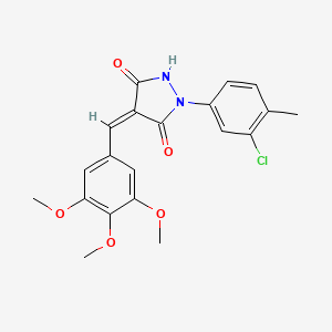 (4Z)-1-(3-chloro-4-methylphenyl)-4-[(3,4,5-trimethoxyphenyl)methylidene]pyrazolidine-3,5-dione