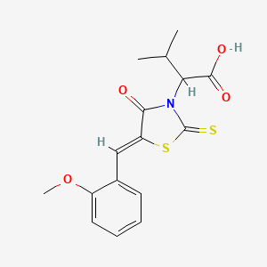 2-[(5Z)-5-[(2-methoxyphenyl)methylidene]-4-oxo-2-sulfanylidene-1,3-thiazolidin-3-yl]-3-methylbutanoic acid