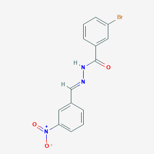 molecular formula C14H10BrN3O3 B11697798 3-bromo-N'-[(E)-(3-nitrophenyl)methylidene]benzohydrazide CAS No. 302909-48-4