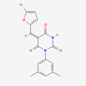 (5E)-5-[(5-bromofuran-2-yl)methylidene]-1-(3,5-dimethylphenyl)-1,3-diazinane-2,4,6-trione