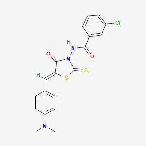 3-chloro-N-{(5Z)-5-[4-(dimethylamino)benzylidene]-4-oxo-2-thioxo-1,3-thiazolidin-3-yl}benzamide