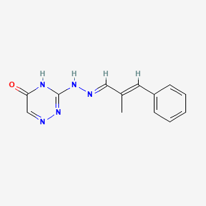 molecular formula C13H13N5O B11697844 3-((E)-2-((E)-2-methyl-3-phenylallylidene)hydrazinyl)-1,2,4-triazin-5(4H)-one 