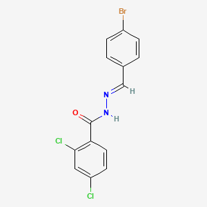 molecular formula C14H9BrCl2N2O B11697854 N'-[(E)-(4-Bromophenyl)methylidene]-2,4-dichlorobenzohydrazide 