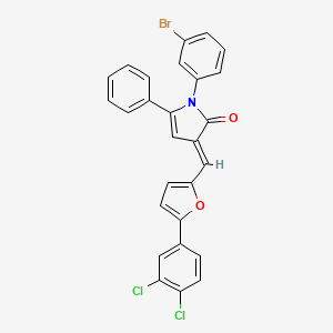 (3E)-1-(3-bromophenyl)-3-{[5-(3,4-dichlorophenyl)furan-2-yl]methylidene}-5-phenyl-1,3-dihydro-2H-pyrrol-2-one