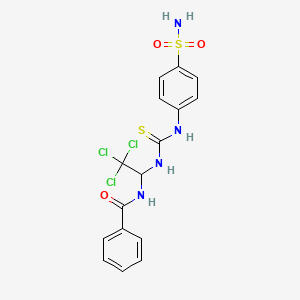 N-(2,2,2-trichloro-1-{[(4-sulfamoylphenyl)carbamothioyl]amino}ethyl)benzamide