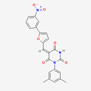 (5E)-3-(3,5-dimethylphenyl)-6-hydroxy-5-{[5-(3-nitrophenyl)furan-2-yl]methylidene}pyrimidine-2,4(3H,5H)-dione