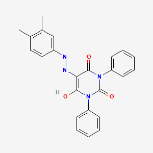 5-(2-(3,4-dimethylphenyl)hydrazono)-1,3-diphenylpyrimidine-2,4,6(1H,3H,5H)-trione