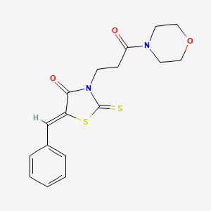 molecular formula C17H18N2O3S2 B11697908 (5Z)-5-benzylidene-3-[3-(morpholin-4-yl)-3-oxopropyl]-2-thioxo-1,3-thiazolidin-4-one 