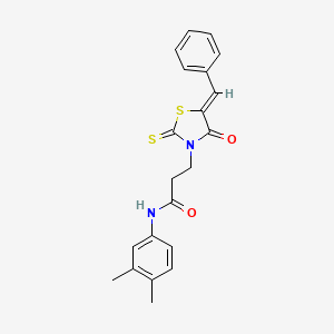 3-[(5Z)-5-benzylidene-4-oxo-2-thioxo-1,3-thiazolidin-3-yl]-N-(3,4-dimethylphenyl)propanamide