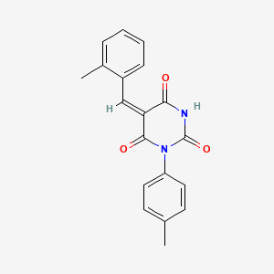 (5E)-1-(4-methylphenyl)-5-[(2-methylphenyl)methylidene]-1,3-diazinane-2,4,6-trione