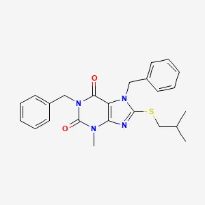 1,7-dibenzyl-3-methyl-8-[(2-methylpropyl)sulfanyl]-3,7-dihydro-1H-purine-2,6-dione