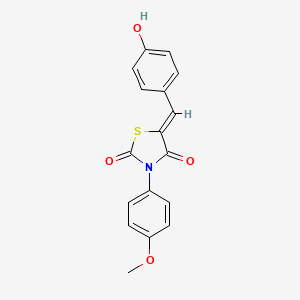 molecular formula C17H13NO4S B11697962 (5Z)-5-[(4-hydroxyphenyl)methylidene]-3-(4-methoxyphenyl)-1,3-thiazolidine-2,4-dione 