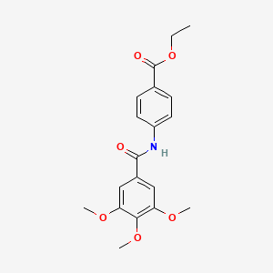 Benzoic acid, p-(3,4,5-trimethoxybenzamido)-, ethyl ester