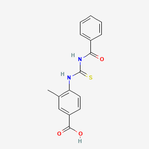 molecular formula C16H14N2O3S B1169797 3-Methyl-4-{[(phenylcarbonyl)carbamothioyl]amino}benzoic acid 