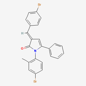 molecular formula C24H17Br2NO B11697971 (3E)-3-(4-bromobenzylidene)-1-(4-bromo-2-methylphenyl)-5-phenyl-1,3-dihydro-2H-pyrrol-2-one 