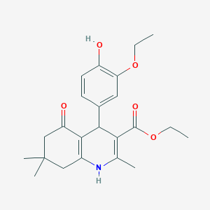 Ethyl 4-(3-ethoxy-4-hydroxyphenyl)-2,7,7-trimethyl-5-oxo-1,4,5,6,7,8-hexahydroquinoline-3-carboxylate