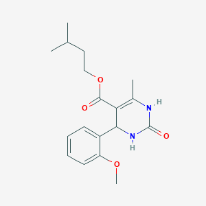 molecular formula C18H24N2O4 B11698015 3-Methylbutyl 4-(2-methoxyphenyl)-6-methyl-2-oxo-1,2,3,4-tetrahydropyrimidine-5-carboxylate 