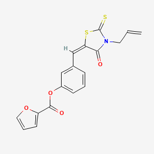 [3-[(E)-(4-oxo-3-prop-2-enyl-2-sulfanylidene-1,3-thiazolidin-5-ylidene)methyl]phenyl] furan-2-carboxylate