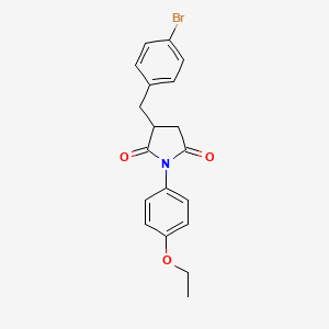 molecular formula C19H18BrNO3 B11698037 3-[(4-Bromophenyl)methyl]-1-(4-ethoxyphenyl)pyrrolidine-2,5-dione 