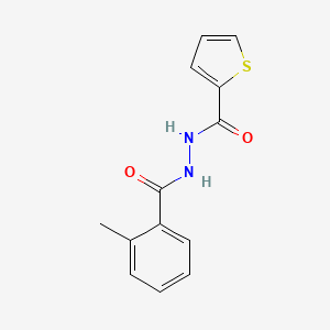 molecular formula C13H12N2O2S B11698057 2-methyl-N'-(2-thienylcarbonyl)benzohydrazide 