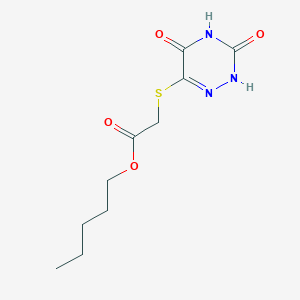 Pentyl 2-[(3,5-dioxo-2,3,4,5-tetrahydro-1,2,4-triazin-6-yl)sulfanyl]acetate