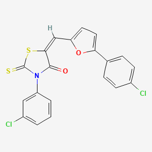 (5E)-3-(3-Chlorophenyl)-5-{[5-(4-chlorophenyl)furan-2-YL]methylidene}-2-sulfanylidene-1,3-thiazolidin-4-one