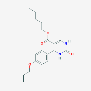 molecular formula C20H28N2O4 B11698113 Pentyl 6-methyl-2-oxo-4-(4-propoxyphenyl)-1,2,3,4-tetrahydropyrimidine-5-carboxylate 