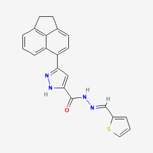 molecular formula C21H16N4OS B11698148 5-Acenaphthen-5-YL2H-pyrazole-3-carboxylic acid thiophen-2-ylmethylene-hydrazide 