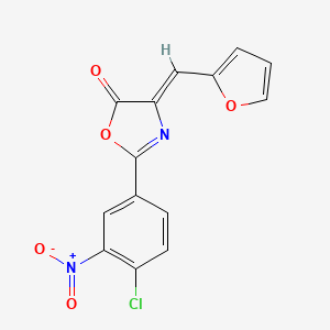 molecular formula C14H7ClN2O5 B11698155 (4Z)-2-(4-chloro-3-nitrophenyl)-4-(furan-2-ylmethylidene)-1,3-oxazol-5(4H)-one 