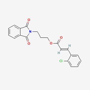 molecular formula C20H16ClNO4 B11698156 (E)-3-(1,3-dioxoisoindolin-2-yl)propyl 3-(2-chlorophenyl)acrylate 