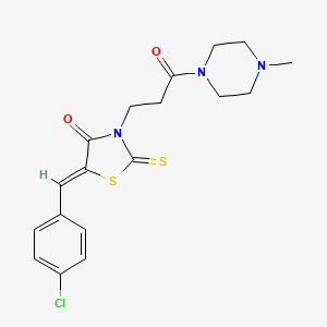 (5Z)-5-[(4-chlorophenyl)methylidene]-3-[3-(4-methylpiperazin-1-yl)-3-oxopropyl]-2-sulfanylidene-1,3-thiazolidin-4-one