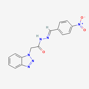 molecular formula C15H12N6O3 B11698175 2-(1H-benzotriazol-1-yl)-N'-[(E)-(4-nitrophenyl)methylidene]acetohydrazide 