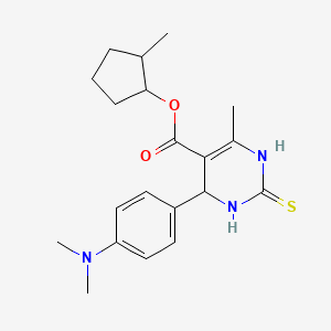 2-Methylcyclopentyl 4-[4-(dimethylamino)phenyl]-6-methyl-2-thioxo-1,2,3,4-tetrahydropyrimidine-5-carboxylate