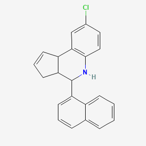 molecular formula C22H18ClN B11698211 8-chloro-4-(naphthalen-1-yl)-3a,4,5,9b-tetrahydro-3H-cyclopenta[c]quinoline 